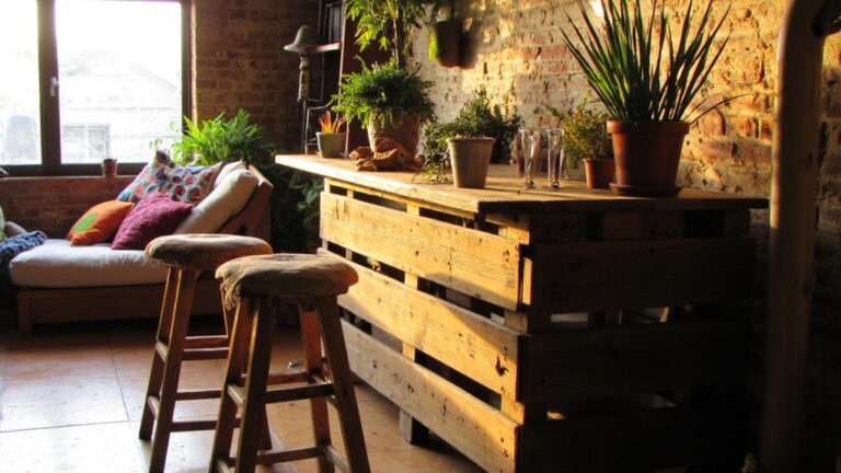 18 Stylish Indoor Pallet Bar Designs For A Cozy Home Hangout cozy indoor pallet bars