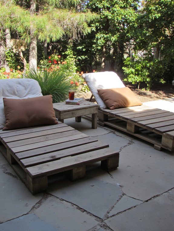 cozy outdoor pallet loungers