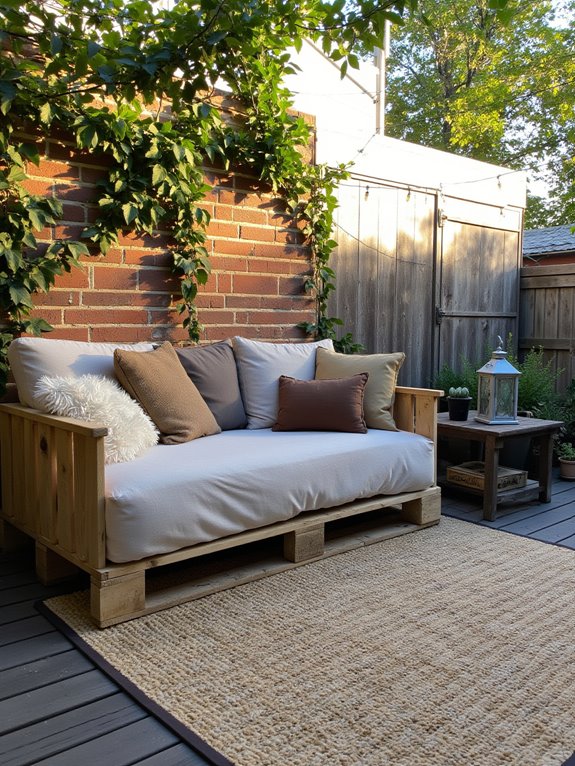cozy outdoor pallet sofa