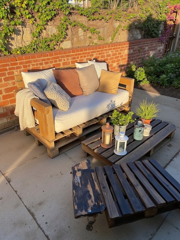 cozy outdoor pallet sofa