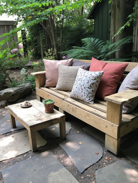 cozy outdoor pallet sofa