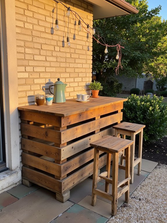 cozy pallet coffee bar