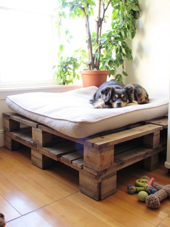 cozy pallet dog bed