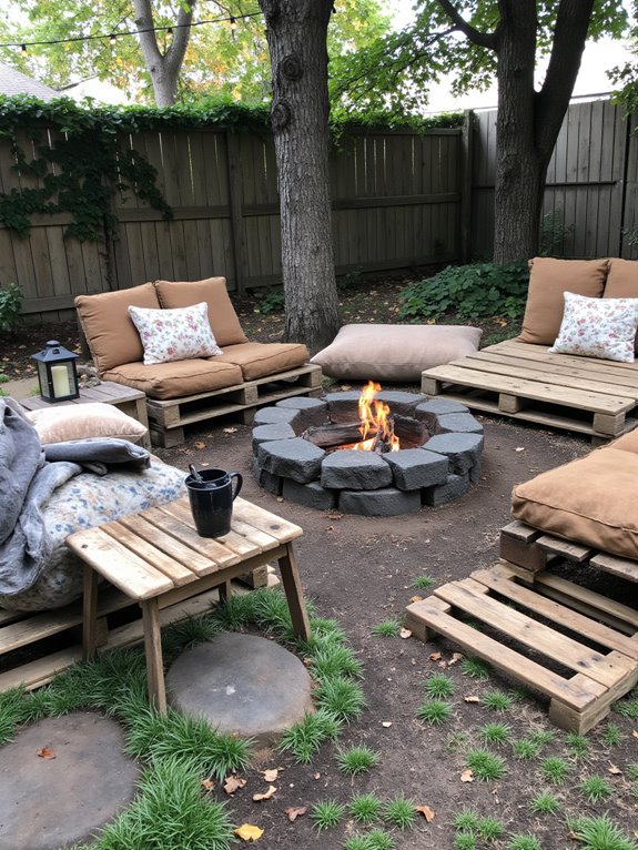 cozy pallet fire pit