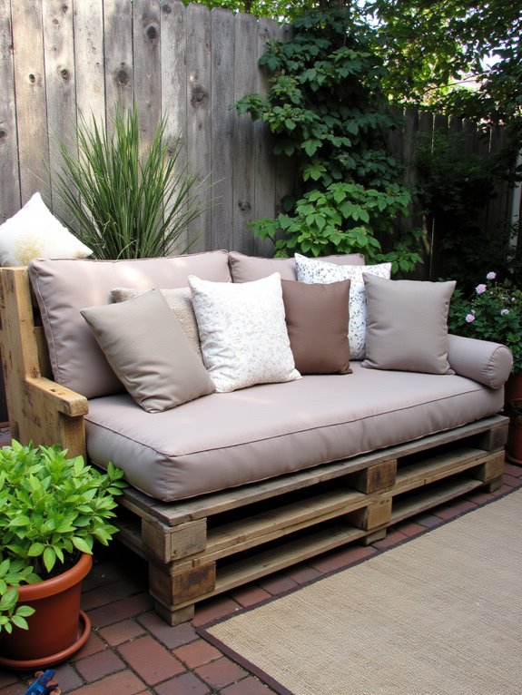 cozy repurposed pallet sofa