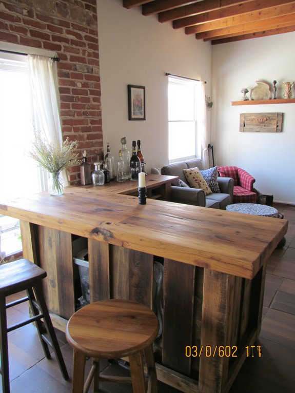 cozy rustic pallet bar