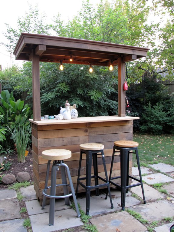 cozy rustic pallet bar stools