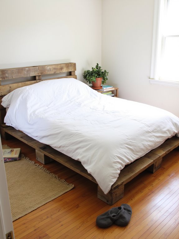 cozy rustic pallet bed