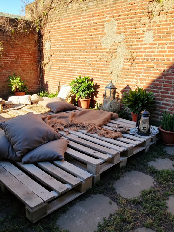 cozy rustic pallet seating