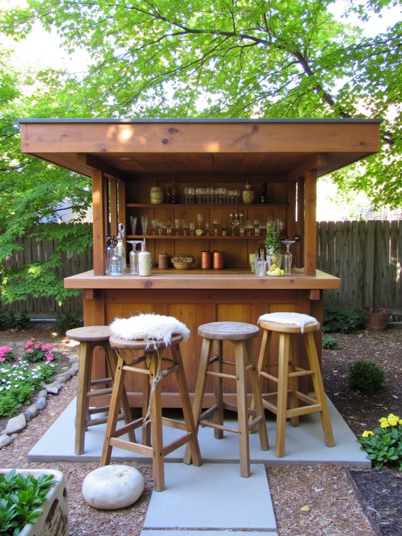 cozy rustic wooden bar