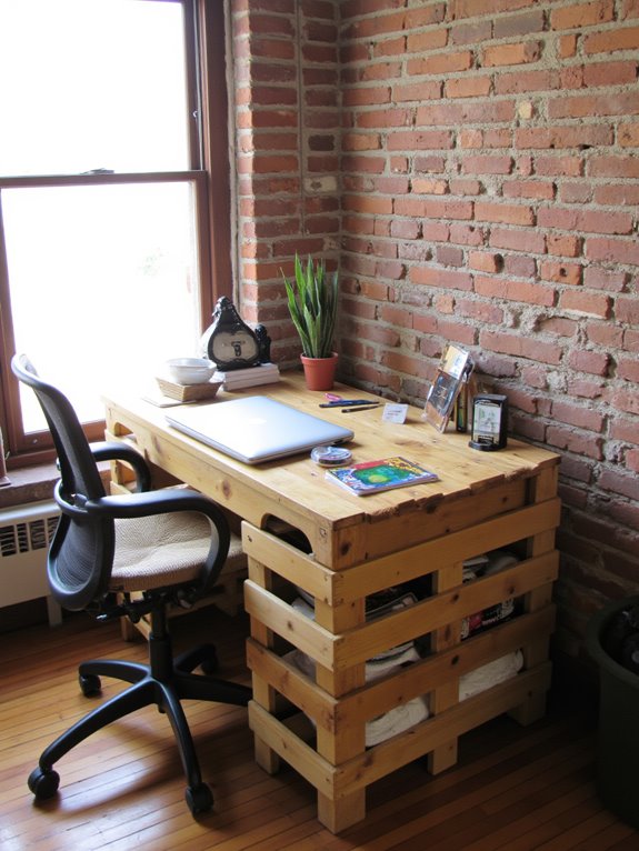 creative rustic pallet desk