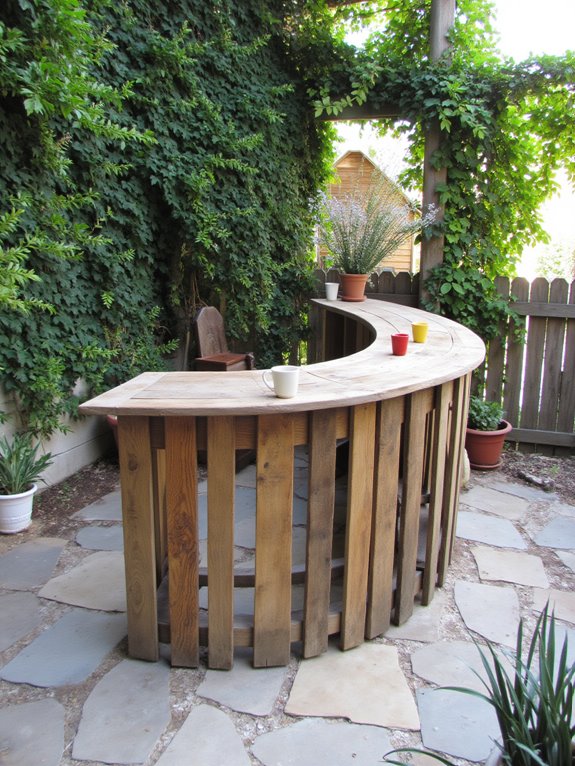 curved pallet bar elegance