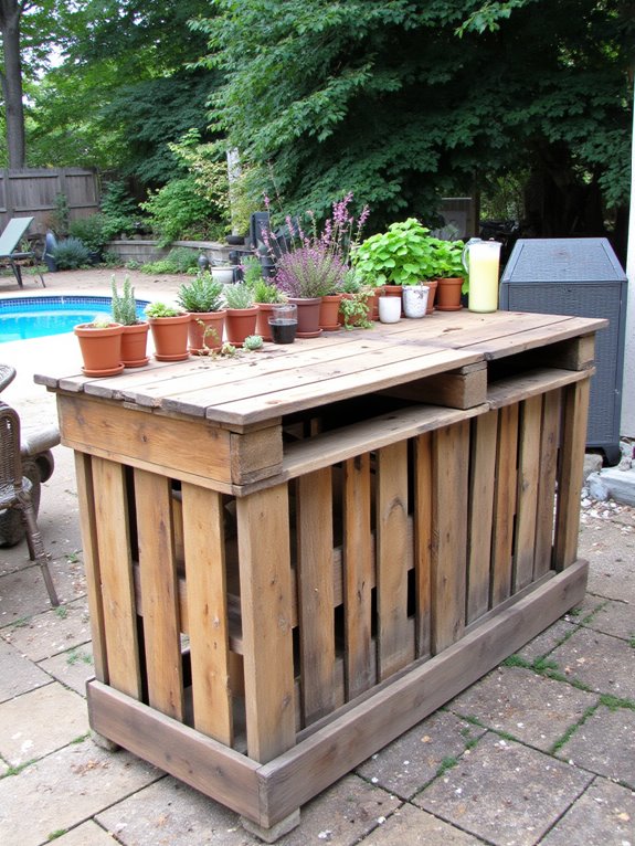 custom painted pallet bar