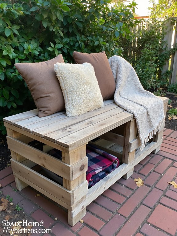 customizable pallet storage bench
