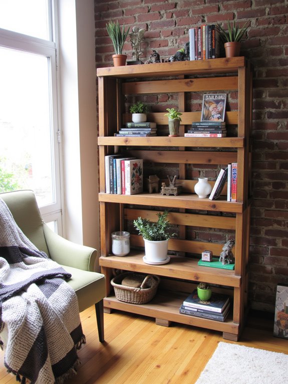customizable rustic pallet bookshelf