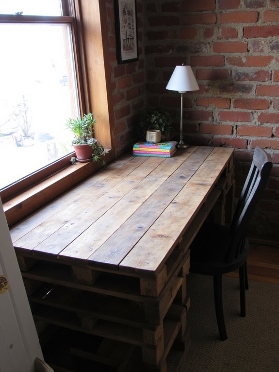 diy pallet desk creation