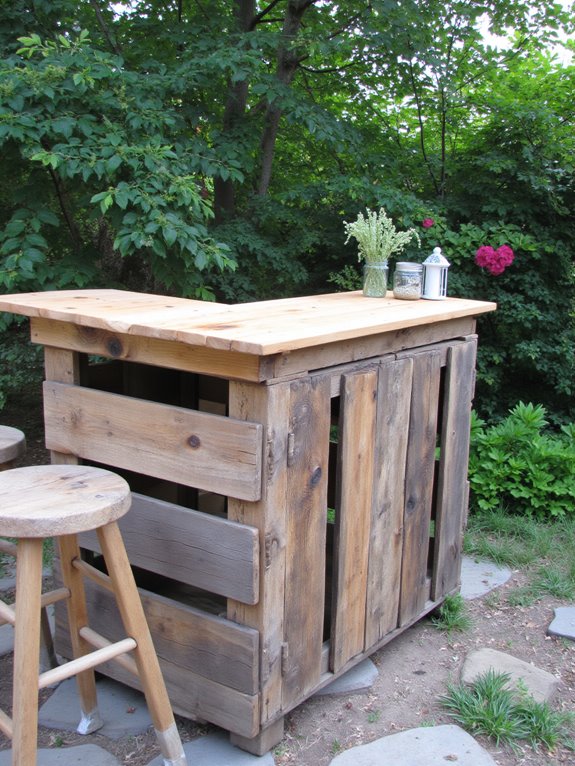 diy rustic pallet bar