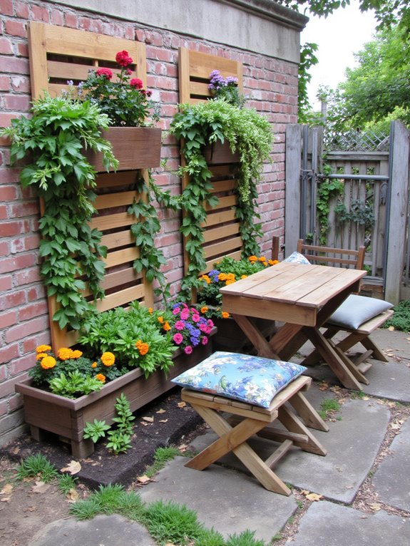 diy vibrant pallet planters