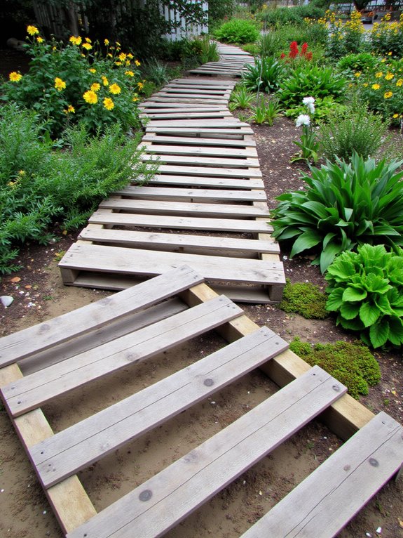 eco friendly pallet garden path