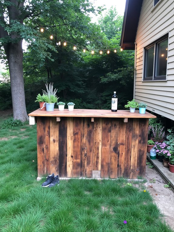 eco friendly rustic pallet bar
