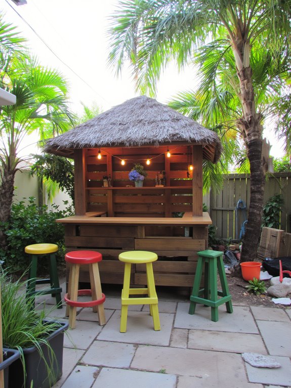 family friendly backyard tiki bar