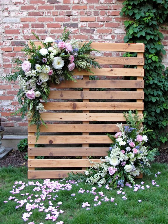 floral arrangements enhance backdrops