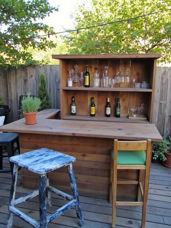 functional rustic pallet bar