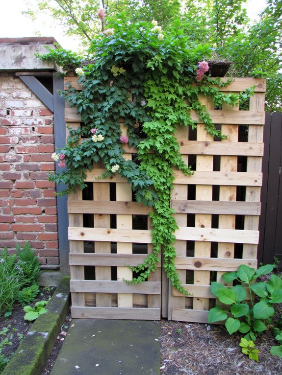 greenery enhances pallet backdrop