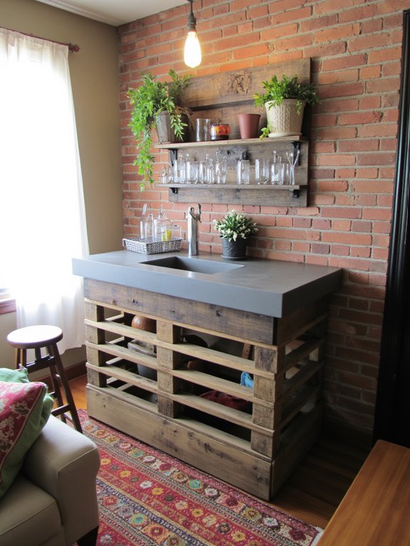 industrial pallet bar aesthetics