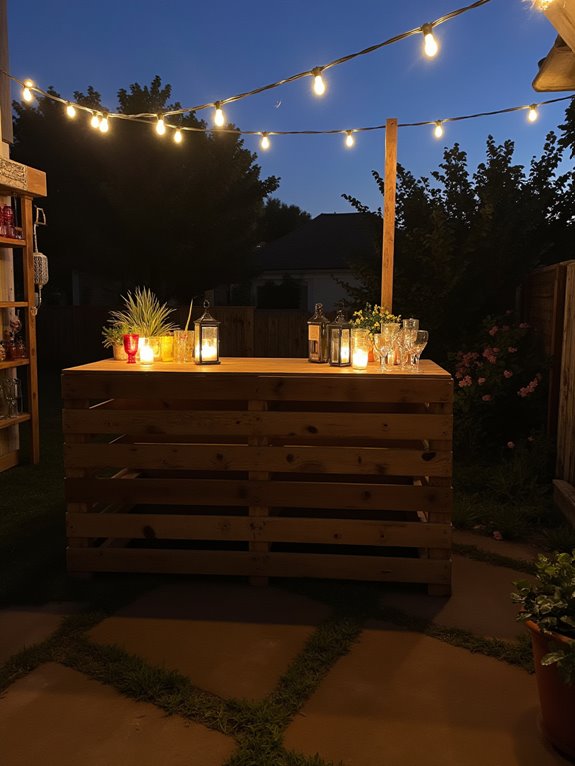 inviting pallet bar lighting