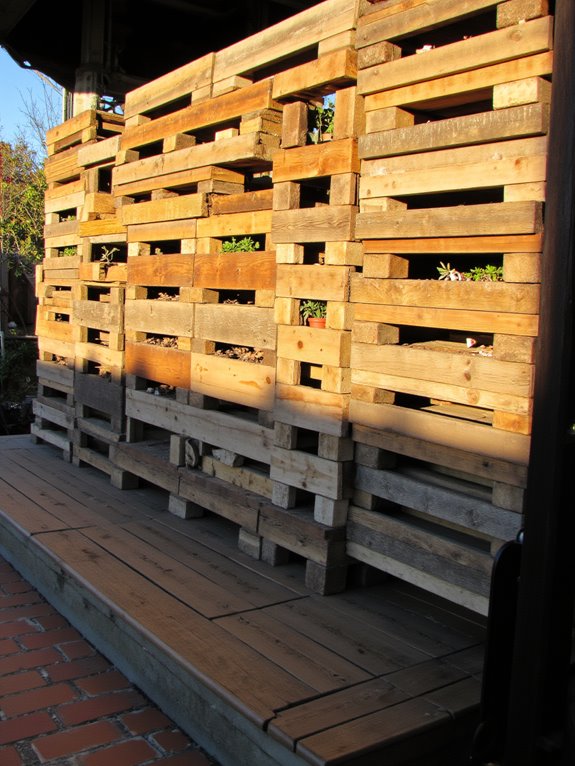 multi tiered pallet wall design