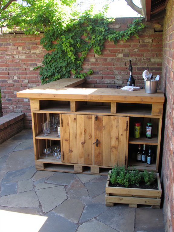 organized pallet bar storage