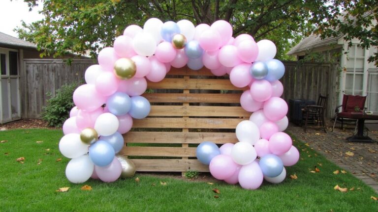 pallet balloon backdrop ideas