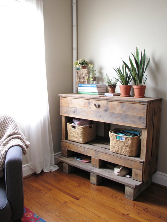 pallet based rustic storage solutions