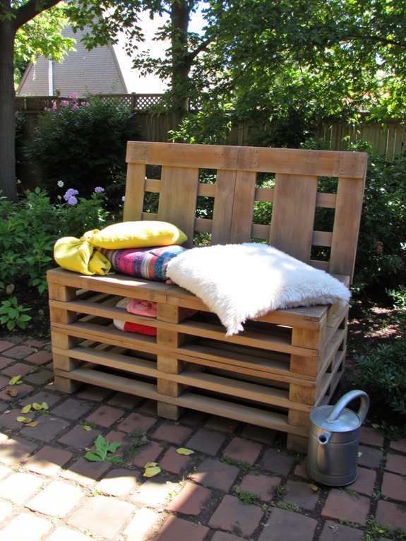 pallet bench with storage