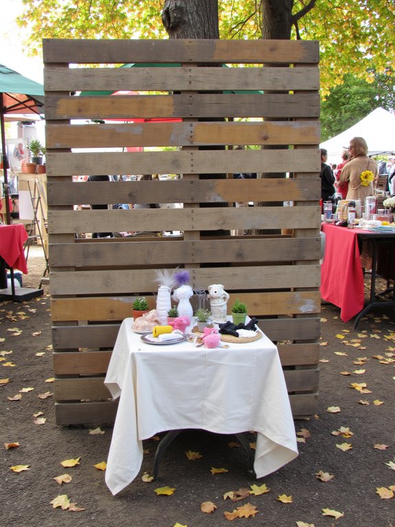 pallet board craft fair backdrop
