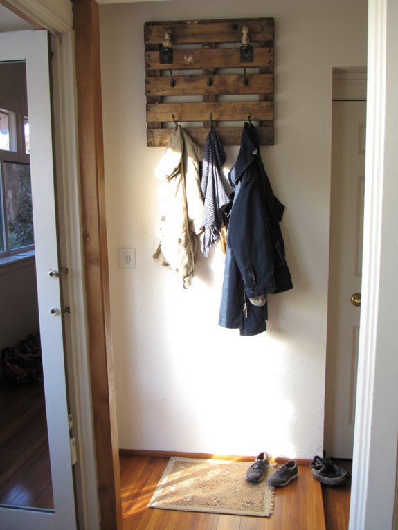 pallet coat rack organization