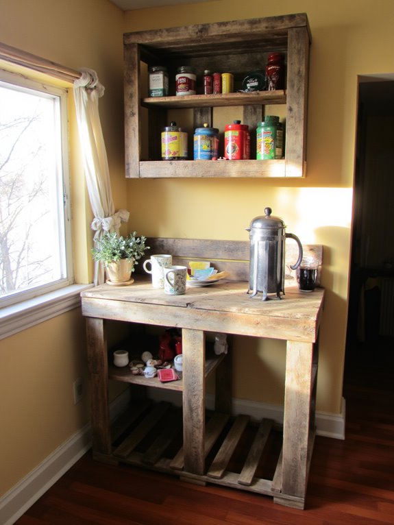 pallet coffee station setup