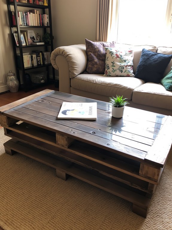 pallet coffee table transformation