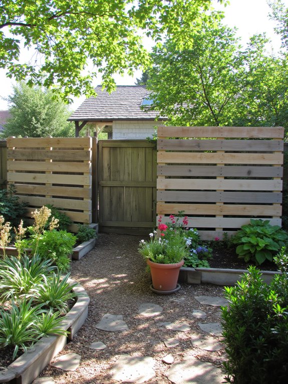 pallet dividers for garden organization