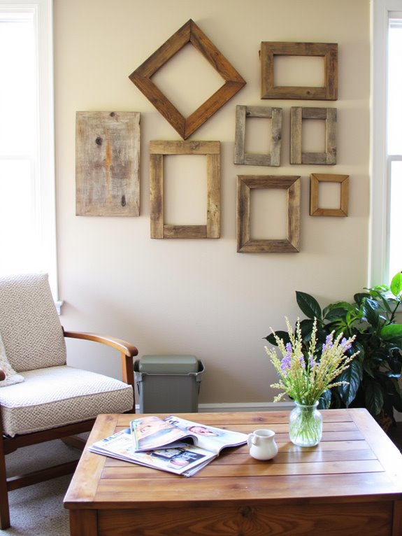 pallet frame gallery wall