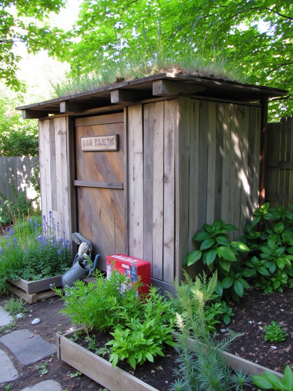 pallet garden shed construction