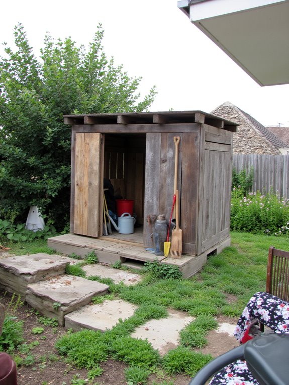 pallet garden tool shed