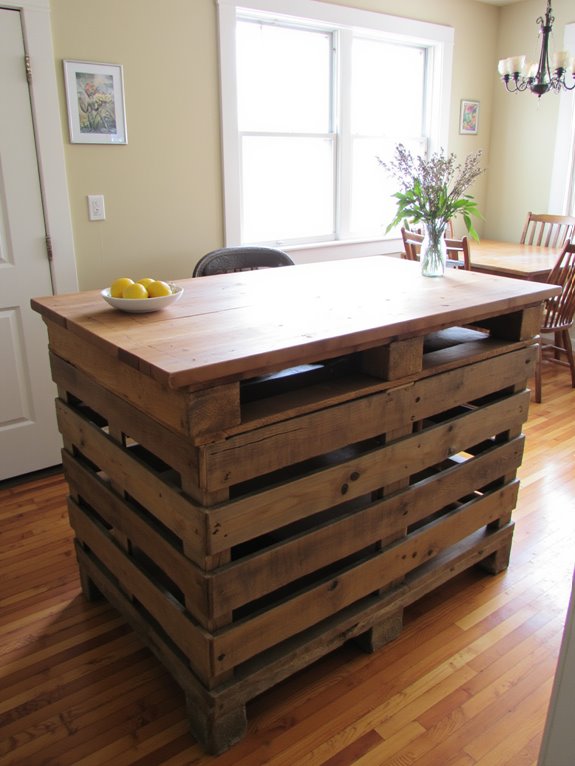 pallet kitchen island creation