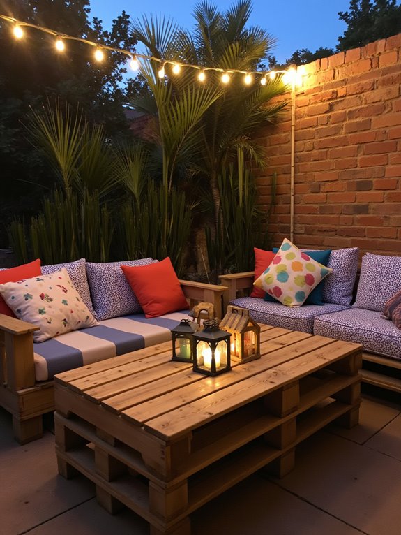 pallet lighting for outdoor ambiance