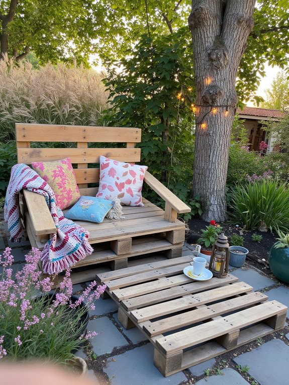 pallet lounge with cushions