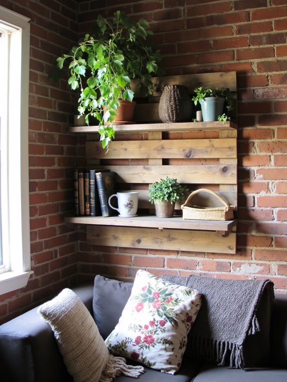 pallet shelving diy decor