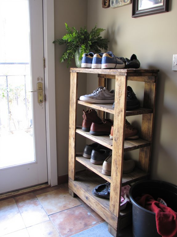 pallet shoe rack assembly