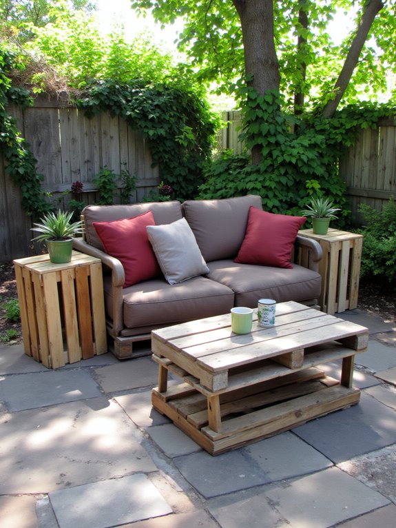 pallet side tables enhance ambiance
