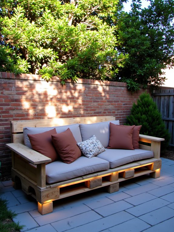 pallet sofa lighting integration